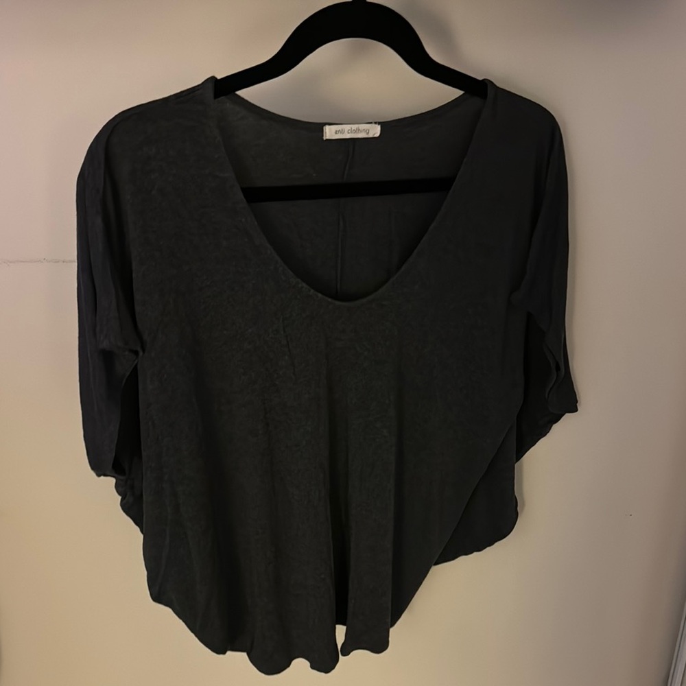 Gray V-Neck Women’s Top by